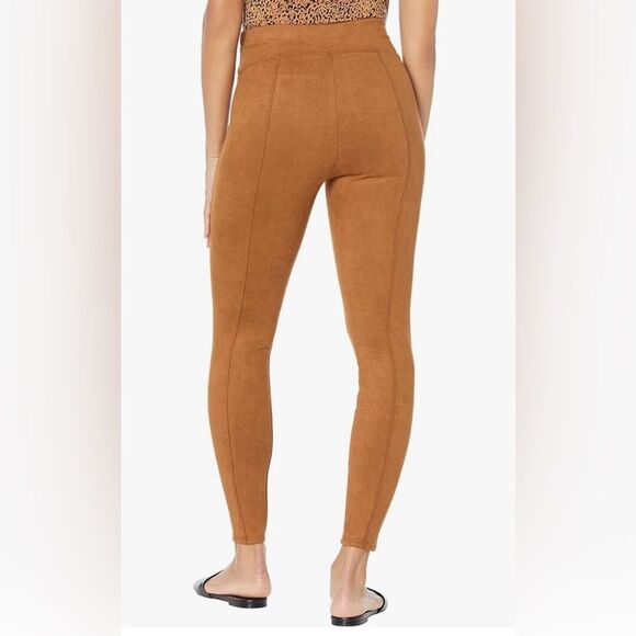 Spanx Faux Suede Leggings Rich Caramel Stretch High Rise. NWT. Large - Picture 14 of 14